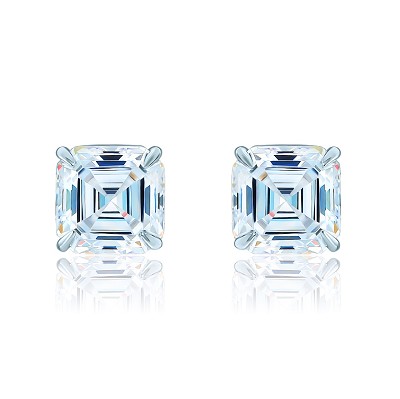 Gold 18K stud earrings with moissanites KOJEWELRY™ 5172
