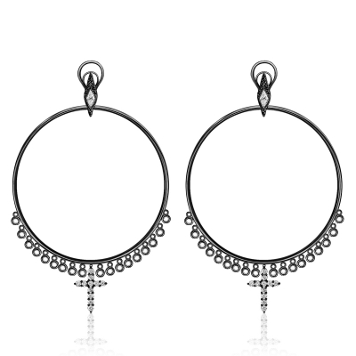 Earrings Hoops Cross silver 925 KOJEWELRY™ 61930B