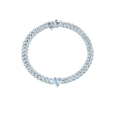 Bracelet Mini Pave links with heart stone by KOJEWELRY™ 20500