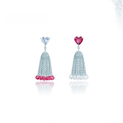 Earrings Hearts with tassel silver 925 KOJEWELRY™ 42706