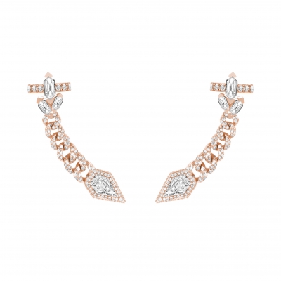 Ear-cuff Pave Chains ft. Moi et Toi, silver 925, CZ. KOJEWELRY ™ 610121