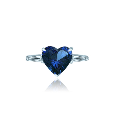 Ring Heart Mini blue sapphire color silver 925 KOJEWELRY™ 31107